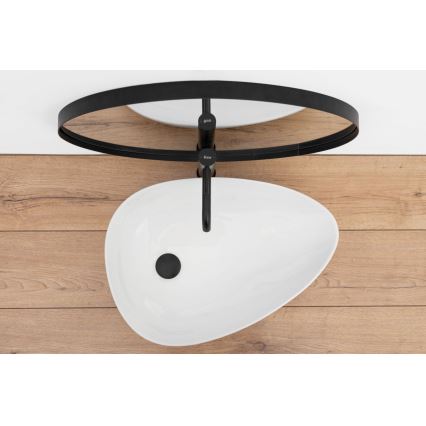 REA-U8536 - Praustuvas montuojamas ant stalviršio GRETA 39x56 cm keramika/blizgi balta