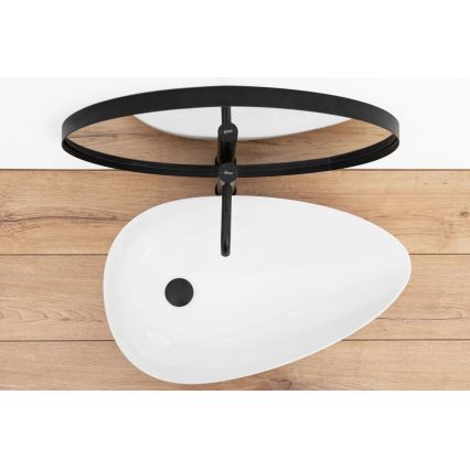 REA-U8537 - Praustuvas ant stalviršio GRETA 40x65,5 cm, keramika, blizgi balta