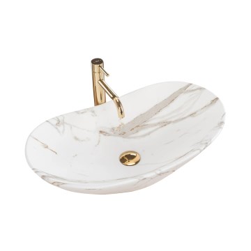 REA-U8598 - Praustuvas ant stalviršio ROYAL 36 x 60,5 cm keramika/marmuro dekoras