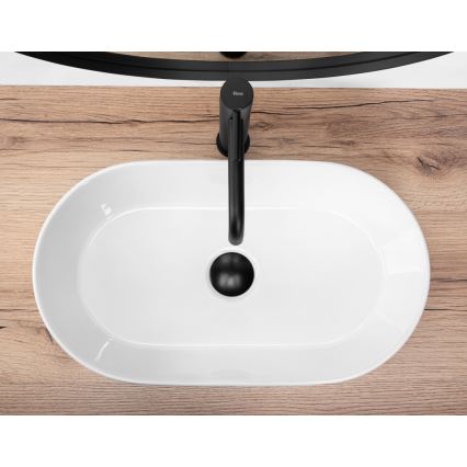 REA-U9108 - Praustuvas ant stalviršio LAYLA 30x53 cm keramika/blizgi balta