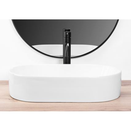 REA-U9108 - Praustuvas ant stalviršio LAYLA 30x53 cm keramika/blizgi balta