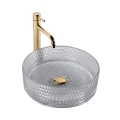 REA-U9615 - Praustuvas ant stalviršio CRISTAL Ø 35,5 cm stiklas/pilka