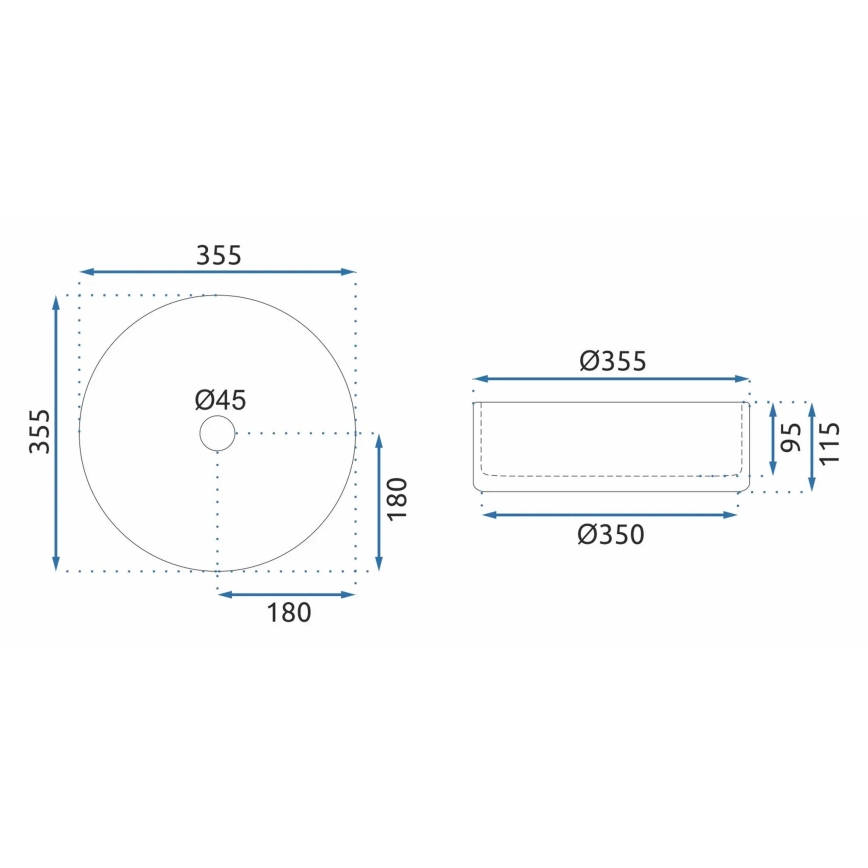 REA-U9670 - ant stalviršio pastatomas praustuvas CRISTAL 35,5 cm, stiklas/skaidrus