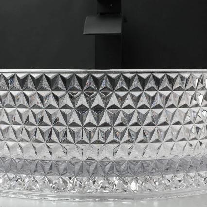 REA-U9670 - Praustuvas ant stalviršio CRISTAL Ø 35,5 cm, stiklas/skaidrus