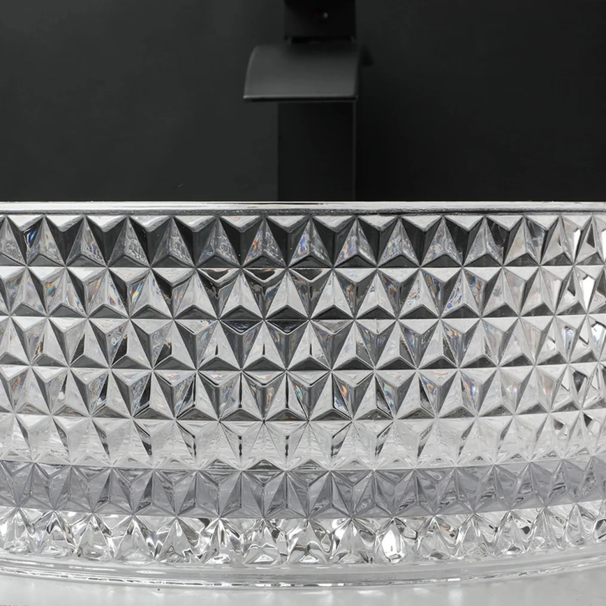 REA-U9670 - Praustuvas ant stalviršio CRISTAL Ø 35,5 cm, stiklas/skaidrus