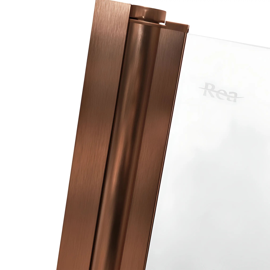 REA-W5696 - Sulankstoma vonios pertvara AGAT 140x80 cm, šlifuoto vario apdaila / skaidrus stiklas