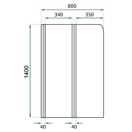 REA-W5696 - Sulankstoma vonios pertvara AGAT 140x80 cm, šlifuoto vario apdaila / skaidrus stiklas