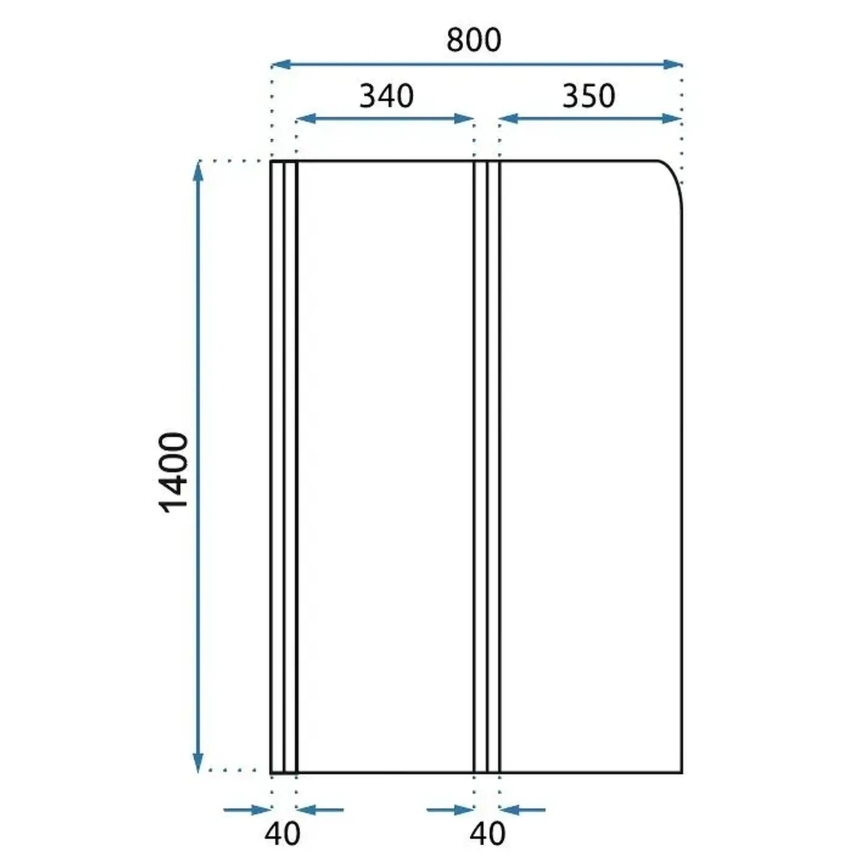 REA-W5696 - Sulankstoma vonios pertvara AGAT 140x80 cm, šlifuoto vario apdaila / skaidrus stiklas