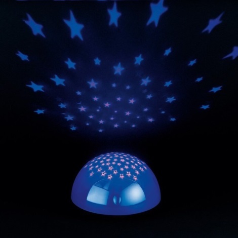 Reality - LED Jutiklinis projektorius SIRIUS LED/0,5W/3xAA mėlynas
