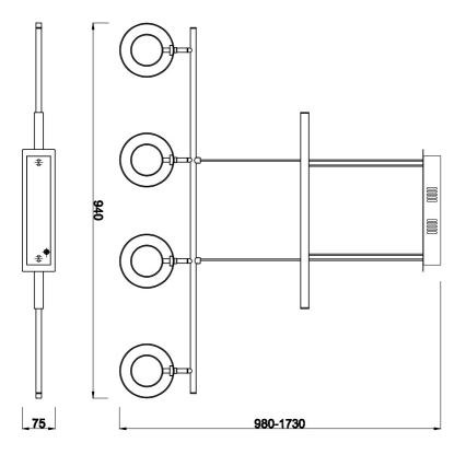 Reality - LED Pakabinamas sietynas PRATER 4xLED/4,5W/230V