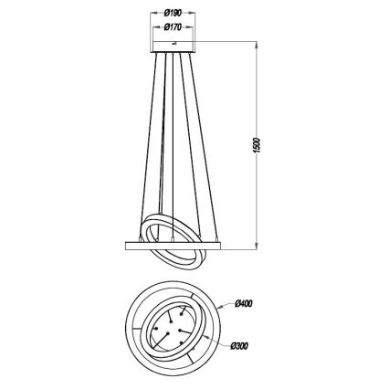 Reality - LED Reguliuojamas pakabinamas sietynas CHALET LED/32W/230V