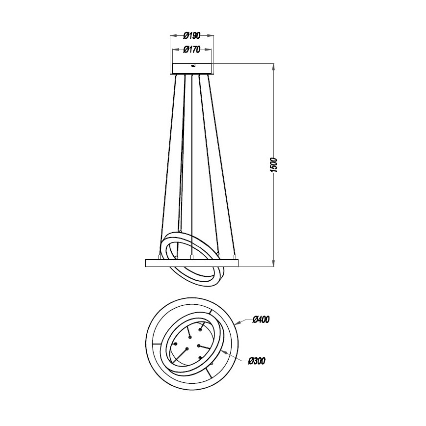 Reality - LED Reguliuojamas pakabinamas sietynas CHALET LED/32W/230V