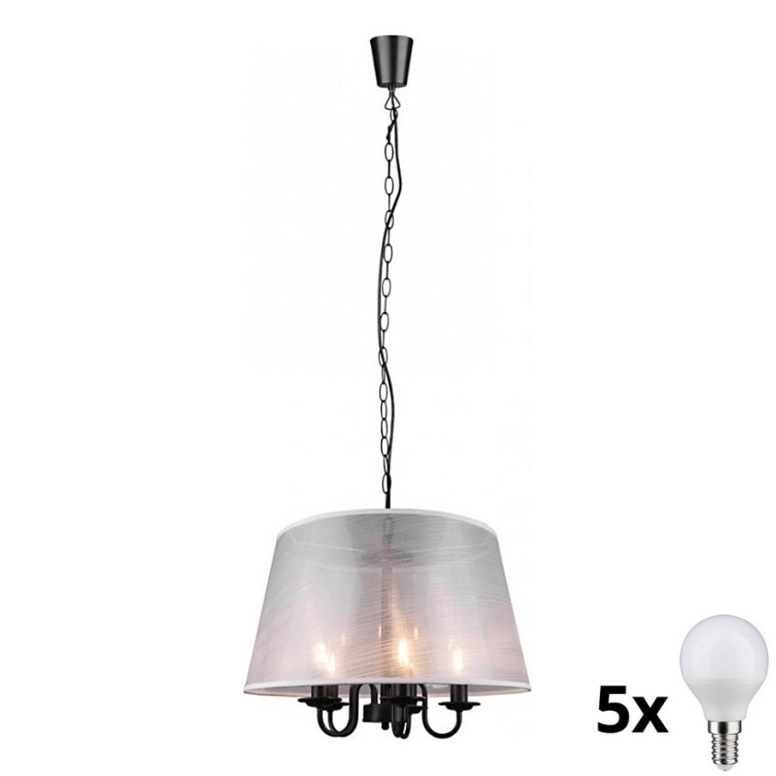 Reality - LED Sietynas, kabinamas ant grandinės CIMA 5xE14/40W/230V pilka