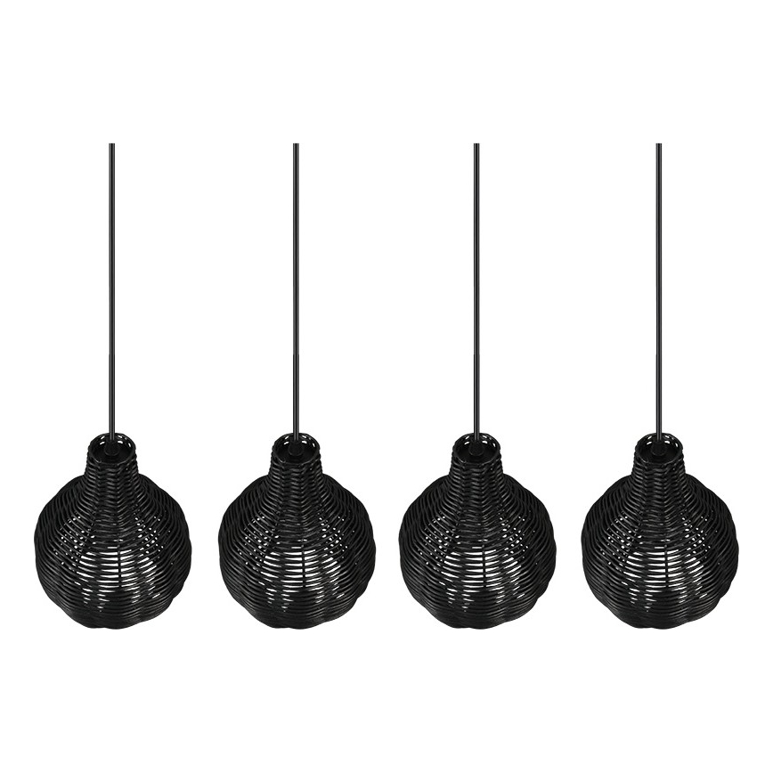 Reality - Liustra ant laido SPROUT 4xE14/30W/230V juoda/rotangas