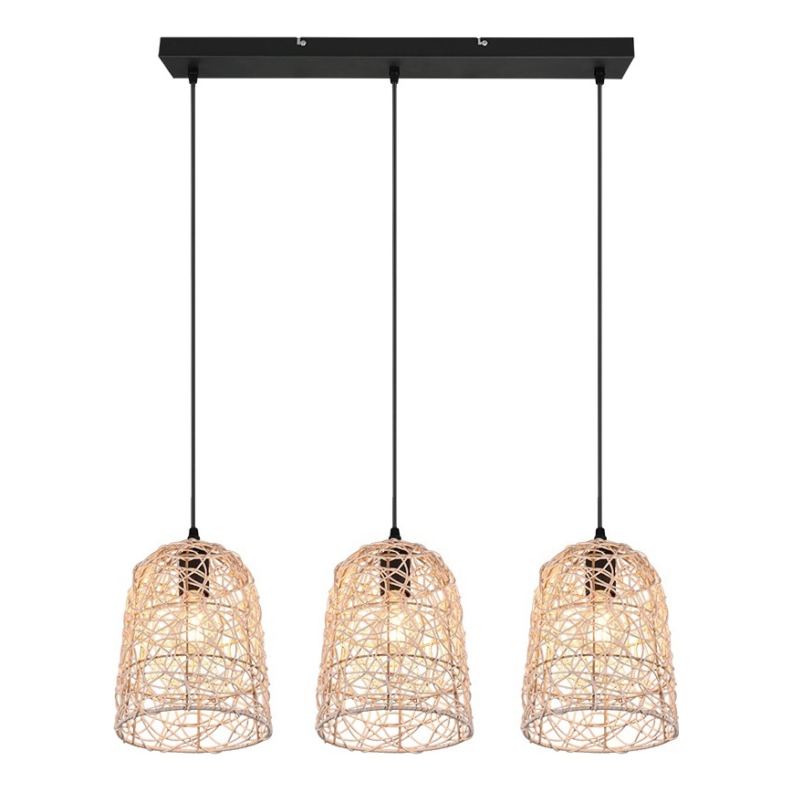 Reality - Pakabinamas šviestuvas ant laido LOVIS 3xE27/40W/230V juodas