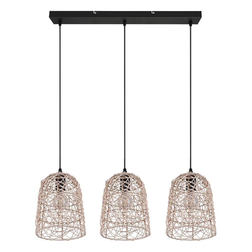 Reality - Pakabinamas šviestuvas ant laido LOVIS 3xE27/40W/230V juodas