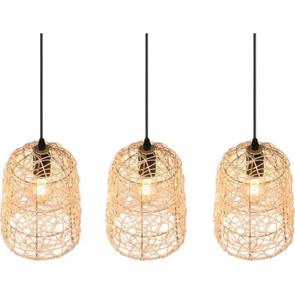 Reality - Pakabinamas šviestuvas ant laido LOVIS 3xE27/40W/230V juodas