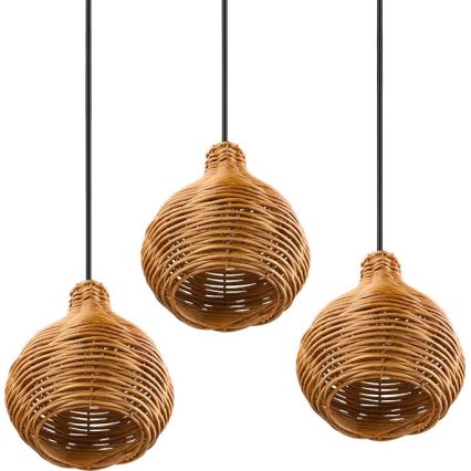 Reality - Pakabinamas šviestuvas ant laido SPROUT 3xE14/40W/230V rudas/rotangas