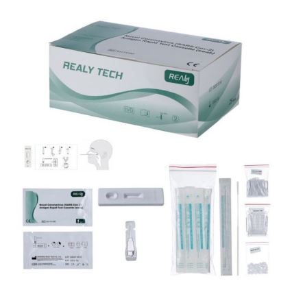 RealyTech - Antigenas COVID-19 Greitasis testas (tamponėlis) - iš nosies 25vnt