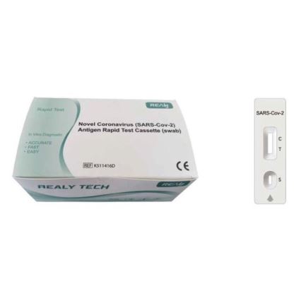 RealyTech - Antigenas COVID-19 Greitasis testas (tamponėlis) - iš nosies 25vnt