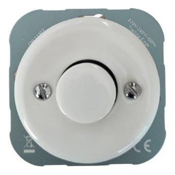 Reblig - porcelianinis retro dimeris be rėmelio 250V/10A balta