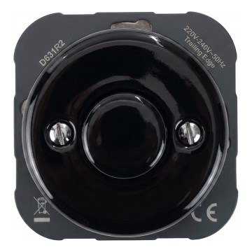 Reblig - Porcelianinis retro dimeris be rėmelio 250V/10A juodas