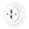 Reblig - Porcelianinis retro Ethernet lizdas su rėmeliu 2x CAT.5E baltas