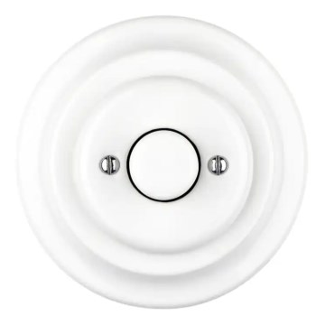 Reblig - Porcelianinis retro sukamas šviesos reguliatorius su rėmeliu 250V/10A baltas
