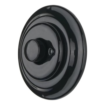 Reblig - Porcelianinis retro sukamasis dimeris su rėmeliu 250V/10A juodas