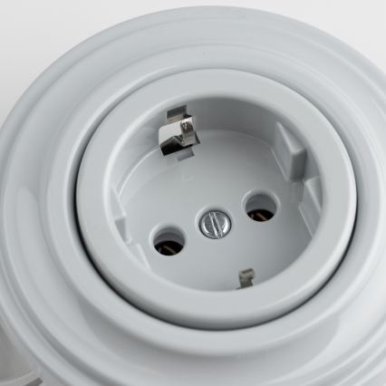 Reblig - Retro buitinė SCHUKO rozetė su rėmeliu 230V/16A pilka