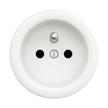 Reblig - retro namų elektros lizdas be rėmelio 230V sniego baltos spalvos