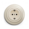 Reblig - Retro namų lizdas su rėmeliu SCHUKO 230V/16A smėlio spalvos