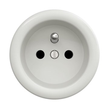 Reblig - Retro rozetė be rėmelio 230V keraminė balta