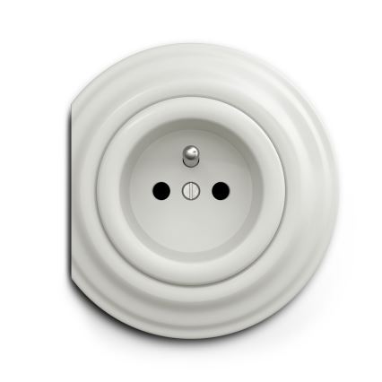Reblig - Retro rozetė be rėmelio 230V keraminė balta