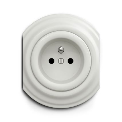 Reblig - Retro rozetė be rėmelio 230V keraminė balta