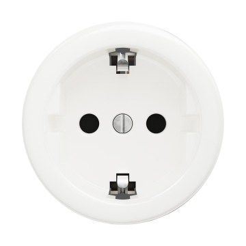 Reblig - Retro sieninė rozetė be rėmelio SCHUKO 230V/16A, sniego baltos spalvos