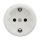 Reblig - Retro sieninė rozetė be rėmo SCHUKO 230 V/16 A, keramikinė, balta
