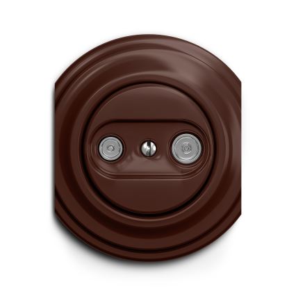 Reblig - Retro TV+R tęstinė rozetė be rėmelio, ruda