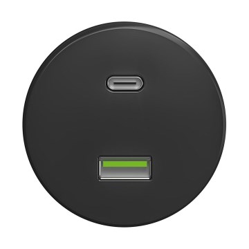 Reblig - Retro USB lizdas A+C be rėmelio, antracito spalvos