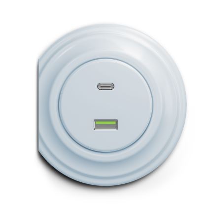Reblig - Retro USB lizdas A+C be rėmelio, mėlynas