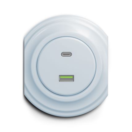 Reblig - Retro USB lizdas A+C be rėmelio, mėlynas