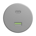 Reblig - Retro USB lizdas A+C be rėmelio pilkas