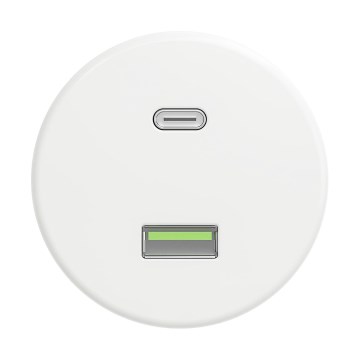 Reblig - Retro USB lizdas A+C be rėmelio, sniego baltos spalvos