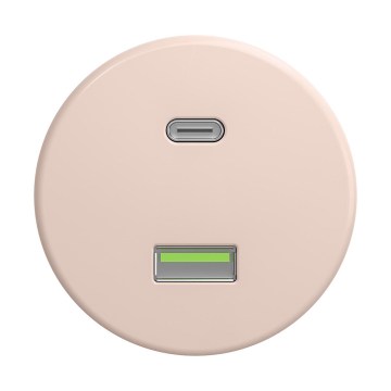 Reblig - Retro USB lizdas A+C be rėmelio vintažinė rožinė