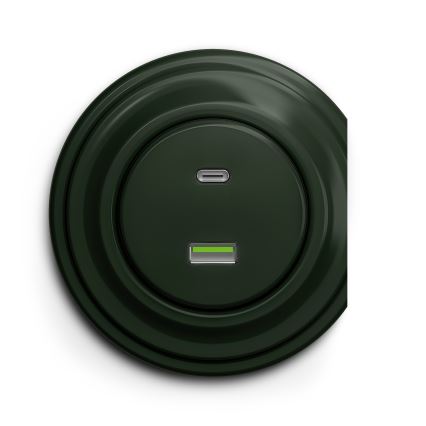 Reblig - Retro USB lizdas A+C be rėmo, žalias