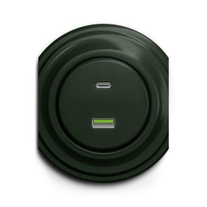 Reblig - Retro USB lizdas A+C be rėmo, žalias