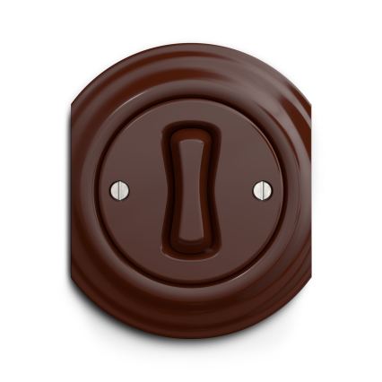 Reblig - Retro vienpolinis jungiklis be rėmelio Nr. 1 rudas