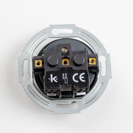 Reblig - Triguba retro rozetė namams su rėmeliu 230 V, antracito spalvos