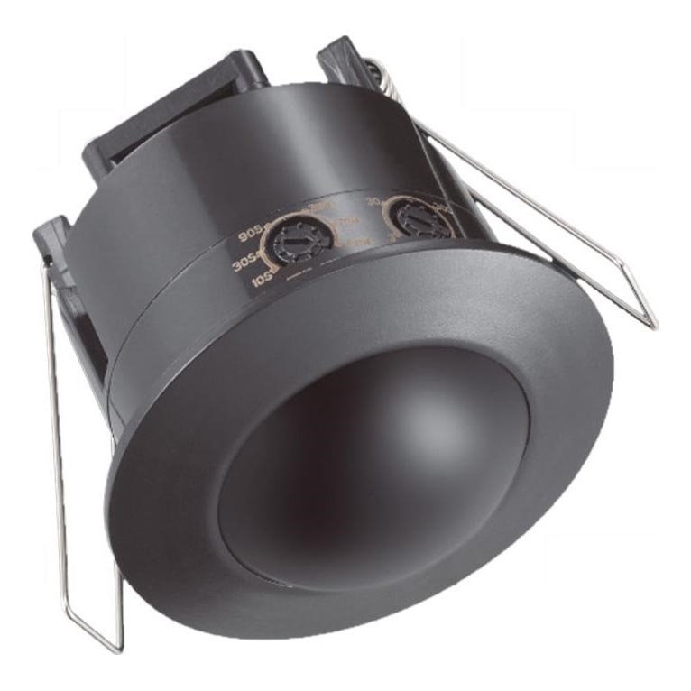 Recessed motion jutiklis PIR 360° 500W/230V juoda
