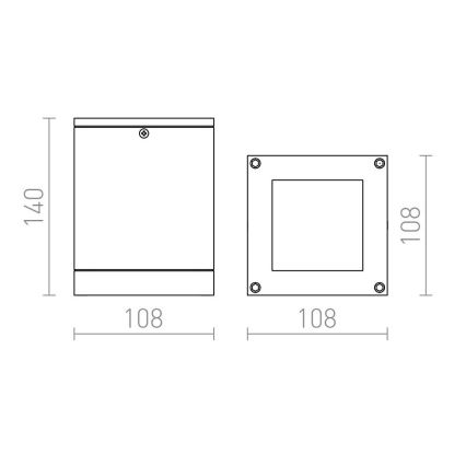 RED - Design Rendl-R10385 - Lauko lubinis šviestuvas QUADRA 1xE27/75W/230V IP54